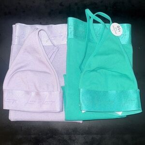 Women's Biker Short Set in Mint Green and Lavender